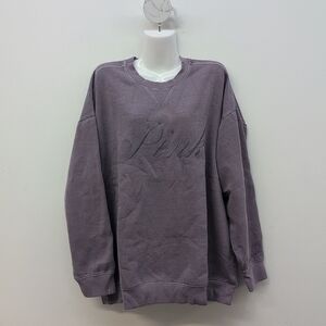Victoria's Secret Pink Oversized Crew Sweatshirt Size XL Frozen Plum